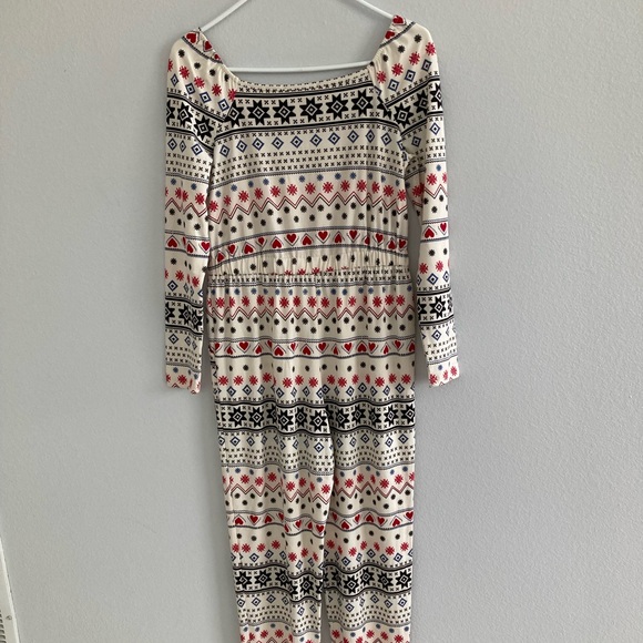 Celebrate Together Jumpsuit Aztec Long Sleeve Comfy Cozy Sz S Elastic Waist NWOT - Picture 7 of 8